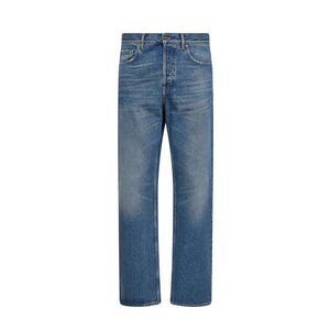 Golden Goose Men Blue Denim Medium-Wash Loose-Fit Jeans
